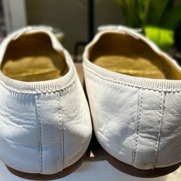 Prada White with Gold Toe Ballet Flats - Picture 6 of 9